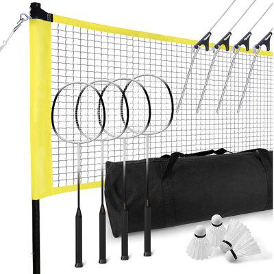 OXYGIE Foldable Badminton w/ Carrying Case Metal/Fabric in Yellow | 30 H x 240 W in | Wayfair JI0602Y-B08