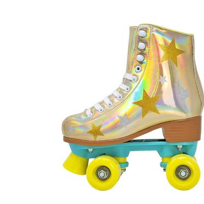 Cosmic Skates Girls Gold Glitter Iridescent Skates - Gold - 3