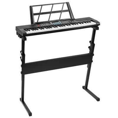 Fresh Fab Finds 61 Keys Digital Music Electronic Keyboard Electric Musical Piano Instrument Kids Learning Keyboard w/ Stand Microphone For Beginners - Black