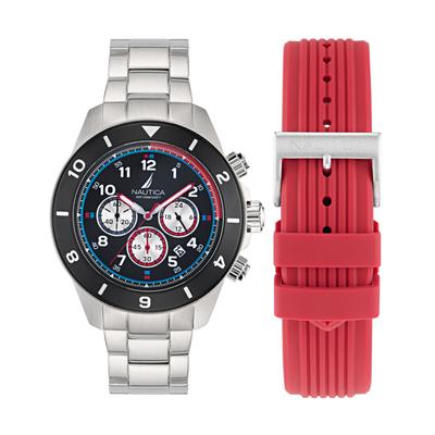 Nautica Men's Nautica One Stainless Steel And Silicone Chronograph Watch Multi, OS