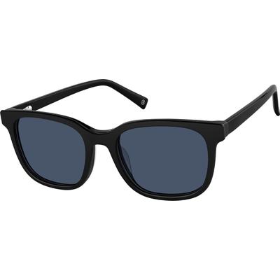 Zenni Square Prescription Glasses W  Snap-On Sunlens Black Plastic Full Rim Frame
