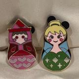 Disney Jewelry | Disney Fairies Tinker Bell & Flora Russian Nesting Doll Collectible Trading Pins | Color: Green/Pink | Size: Os