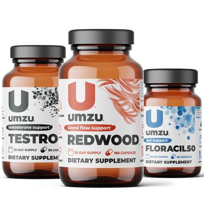 Male Vitality Optimization Bundle: Redwood, Testro-X & Floracil50 by UMZU | 32.42 oz