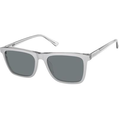 Zenni Men's Rectangle Prescription Glasses W  Snap-On Sunlens Clear Plastic Full Rim Frame