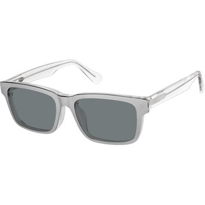 Zenni Men's Rectangle Prescription Glasses W/ Snap-On Sunlens Clear Plastic Full Rim Frame