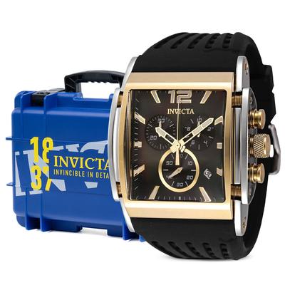 Invicta Speedway Swiss ETA G10.212 Men's Bundle w/ Mother of Pearl Dial - 47mm Black with Invicta 8-Slot Impact Watch Case Blue (B-45889-DC8-1837BU)