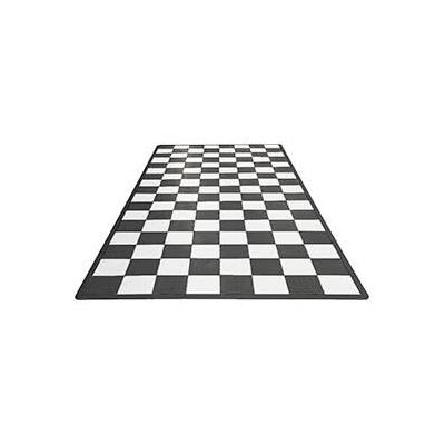 Speedway Tile Single Car Garage Floor Tile Mat / Pad (Black / White)