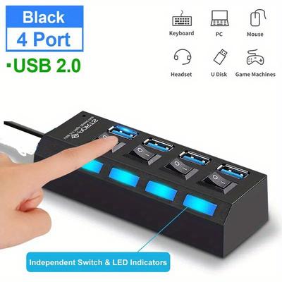 4/7-port Usb 2.0 3.0 Hub With Independent Switch - Expand Your Pc's Connectivity Instantly Phone Usb Led Instructions
