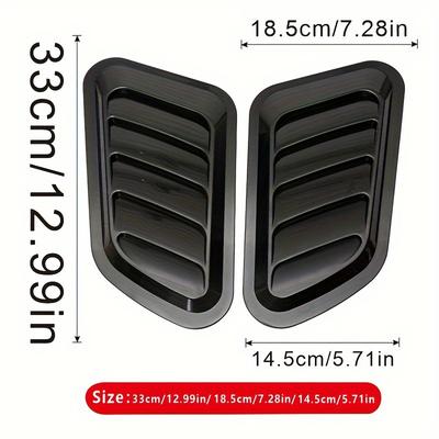 Car Engine Hood Simulation Trim Side Air Outlet Body Door No Drilling Required Waterproof Sunscreen Universal Trim Decals Exterior Styling Accessories