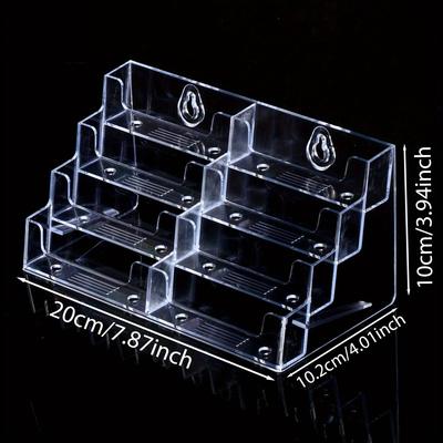 1pc Transparent 4 Layers 4 Grids/8 Grids Plastic Business Card Box, Each Grid Can About 80 Regular Business Cards, Suitable For Business, Office, Reception And Exhibition