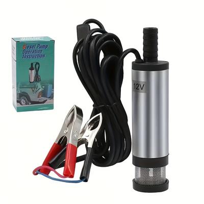 1pc 12v Submersible Electric Pump Oil Pump, Suitable For And Water, Aluminum Alloy Housing With Filter