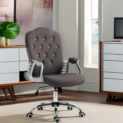 Red Barrel Studio® Home Office Chair w/ Swivel Wheels, Adjustable Height, & Tilt Function Upholstered in Gray | 24 W x 24 D in | Wayfair