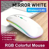 Wireless Mouse Rgb Rechargeable Mice Wireless Computer Mause Led Backlit Ergonomic Gaming Mouse For Pc Computer/laptop Windows/ios System With Led Color Light And Wireless 5.2