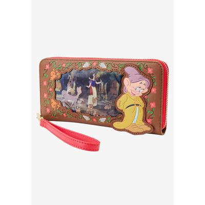 Women's Loungefly X Disney Snow White Princess Lenticular Wallet Wristlet Wallet by Loungefly in Brown