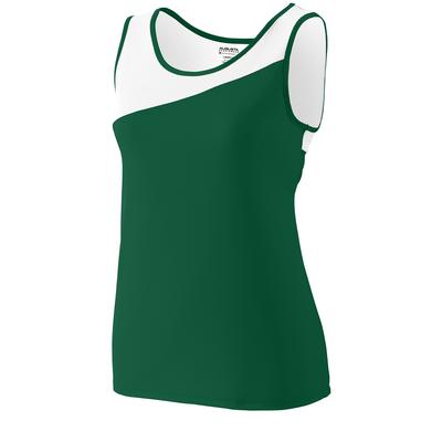 Augusta Sportswear 354 Athletic Women's Accelerate Track & Field Jersey T-Shirt in Dark Green/White size XS | Polyester