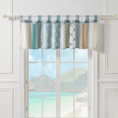 Wide Width Thalia Window Valance by Greenland Home Fashions in Blue White (Size 84