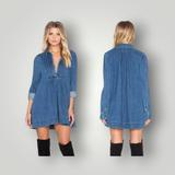 Free People Dresses | Free People Baby Blues Denim Tunic Robins Blue Xs | Color: Blue | Size: Xs