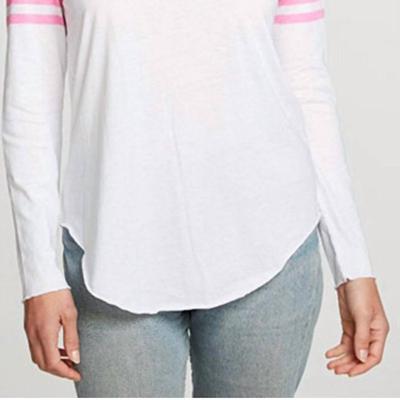 Chaser Vintage Jersey Long Sleeves Breast Cancer Awareness Charity Tee - White