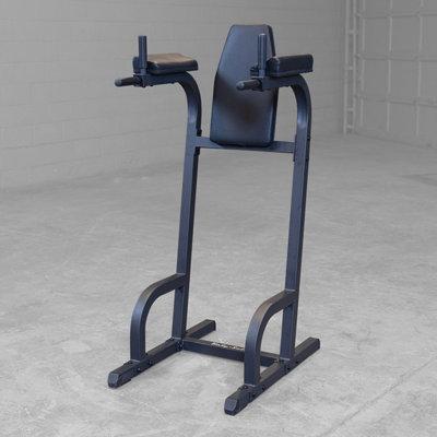 Body Solid Fitness Vertical Knee Raise & Dip Exercise Workout Station, Black, Steel | 37 H x 27 W x 60 D in | Wayfair GVKR60B