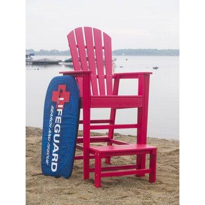 POLYWOOD® South Beach Lifeguard Outdoor Chair Plastic in Red | 56.5 H x 26.5 W x 39 D in | Wayfair SBL30SR
