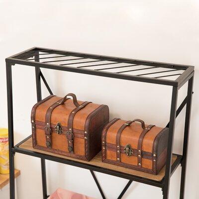 Quickway Imports 2 Piece Decorative Leather Treasure Box Set in Brown | 7 H x 9.8 W x 7 D in | Wayfair QI003006.2