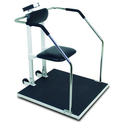 Detecto Digital Chair Scale or Stand On Scale w/ Flip Up Seat & Concealed Wheels, Rubber | Wayfair 6868