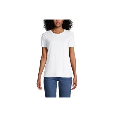 Women's Relaxed Supima Cotton Short Sleeve Crewneck T-Shirt - Lands' End - White - XL