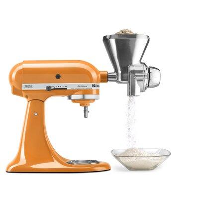 KitchenAid All Metal Grain Mill Attachment for Stand Mixers in Gray, Size 8.25 H x 4.25 W x 7.5 D in | Wayfair KGM