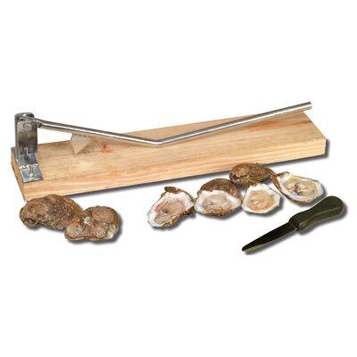 King Kooker Oyster Opener on Wooden Base & Oyster Knife Stainless Steel in Brown/Gray, Size 5.5 H x 5.5 W x 24.25 D in | Wayfair 5500