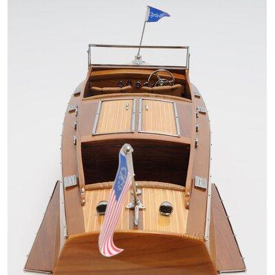 Old Modern Handicrafts Christ Craft Medium Runabout Model Boat Wood in Brown/Gray | 7.75 H x 24.5 W x 7 D in | Wayfair B193