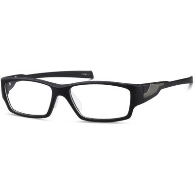 Zenni Men's Rectangle Sports Prescription Glasses Universal Bridge Fit Black Plastic Full Rim Frame