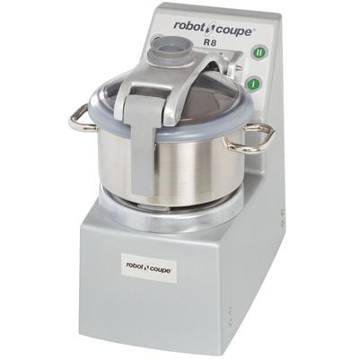 Robot Coupe R8U 2-Speed 8 Qt. Stainless Steel Batch Bowl Food Processor with 3.5 Qt. Mini Bowl - 240V, 3 Phase, 3 hp