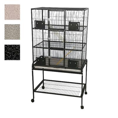 3 Level Small Animal Cage with Removable Base in Platinum, 33" L X 22" W X 63" H