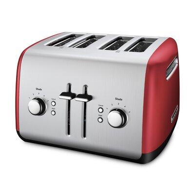 KitchenAid® 4-Slice Toaster, Stainless Steel in Red, Size 7.5 H x 11.625 W x 11.4 D in | Wayfair KMT4115ER