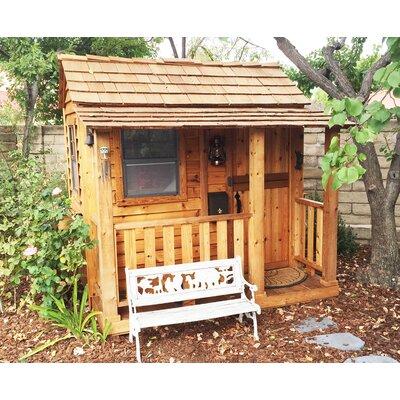 Outdoor Living Today 6 ft. W x 6 ft. D Little Cedar Luxury Playhouse Wood in Red/Brown, Size 129.0 H x 72.0 W x 72.0 D in | Wayfair LSP66