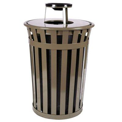 Witt Oakley Receptacle Trash Can Stainless Steel in Brown | 44.25 H x 23 W x 23 D in | Wayfair M2401-RC-BN