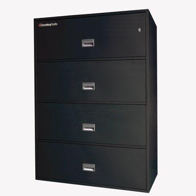 Sentry Safe 4-Drawer Vertical Filing Cabinet Metal/Steel in Black, Size 53.63 H x 43.0 W x 20.5 D in | Wayfair 4L4300B
