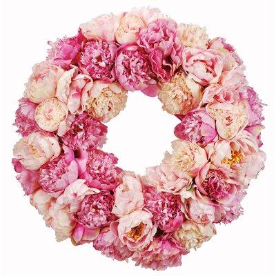 Winward Silks 24" Polyester Wreath in Pink | 24 H x 24 W x 6 D in | Wayfair P92023.PK
