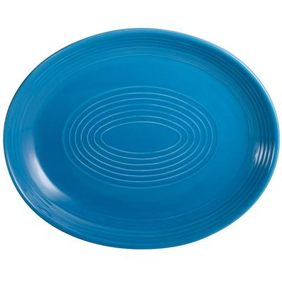 CAC TG-13C-PCK Tango 11 1/2" x 9 1/4" Peacock Coupe Oval Platter - 12/Case