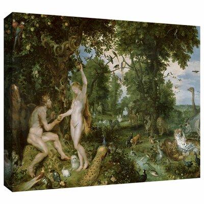 ArtWall 'The Garden of Eden w  The Fall of Man' by Pieter Bruegel Painting Print on Wrapped Canvas in Brown Green | 8 H x 12 W x 2 D in | Wayfair
