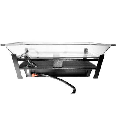 Cal-Mil IP1020-13 Large Ultimate Black Ice Housing System with Ice Pan, Water Contaminant Unit, and LED Lighting - 19" x 27" x 8"