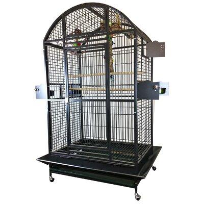 Tucker Murphy Pet™ Ceno 77" Iron Dome Top Floor Bird Cage w/ Wheels Iron in Gray, Size 77.0 H x 30.0 W x 40.0 D in | Wayfair