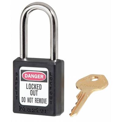 MASTER LOCK 410BLK Zenex Thermoplastic Safety Padlock, 1-1/2 in Wide with 1-1/2