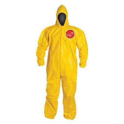 DUPONT QC127BYLLG001200 Coveralls, 12 PK, Yellow, Tychem(R) 2000, Adhesive