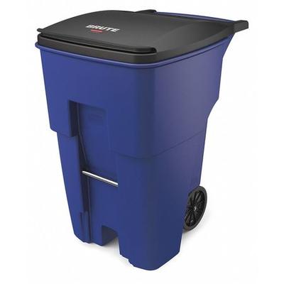 RUBBERMAID COMMERCIAL FG9W2273BLUE 95 gal Rectangular Trash Can, Blue, 28 3/4