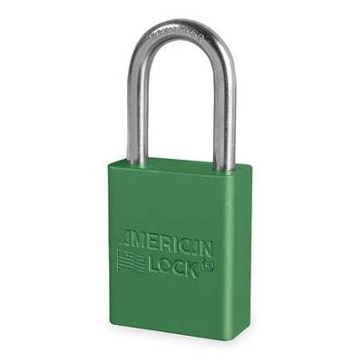 AMERICAN LOCK A1106GRN Lockout Padlock, Keyed Different, Anodized Aluminum, 1