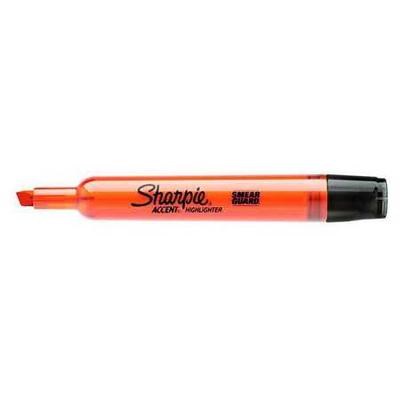 SHARPIE 25006 Smear Guard Highlighter, Chisel Tip Fluorescent Orange PK12