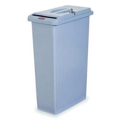 RUBBERMAID COMMERCIAL FG9W1500LGRAY 23 gal Rectangular Confidential Waste