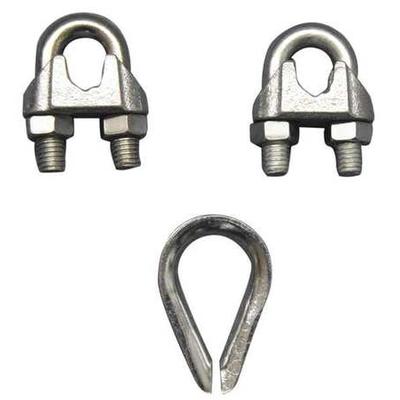 DAYTON 2VKK3 Wire Rope Clip and Thimble Kit,7/16 In