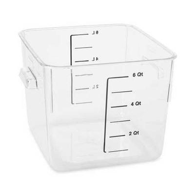 RUBBERMAID COMMERCIAL FG630600CLR Square Storage Container,6 qt,Clear